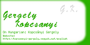 gergely kopcsanyi business card