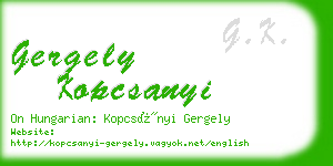 gergely kopcsanyi business card